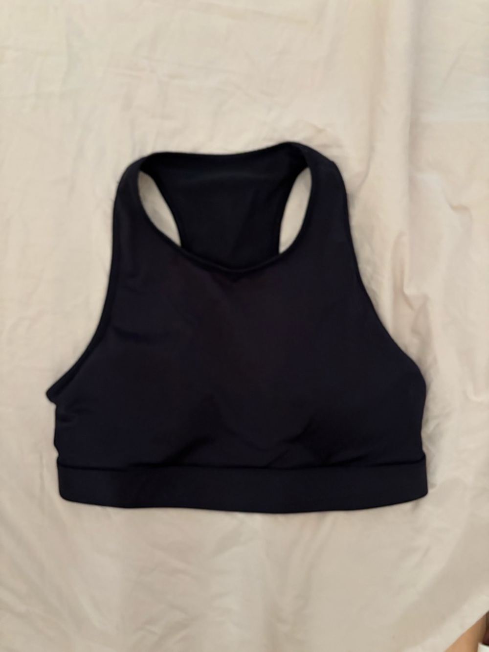 Fabletics High-Neck Racerback Sports Bra in Black